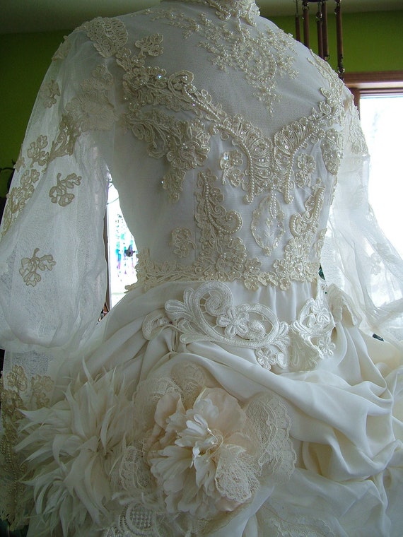 Items similar to Vintage Wedding Dress Altered art wedding gown