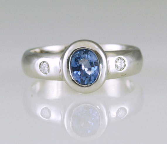 Bezel Set Sapphire Ring by StoweGems on Etsy