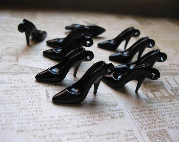 black pvc heels