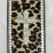 iPhone case cover Leopard print Custom Handmade Silver cross Rhinestone iPhone cases iPhone 4 case iPhone 4s case Hard cover