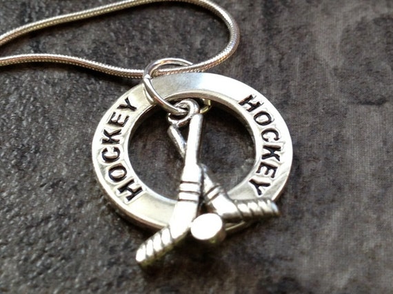 Hockey Necklace: Silver Hockey Charm Necklace