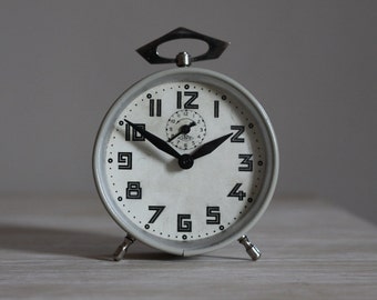 Antique French Japy Alarm Clock Loft Deco Upcycled