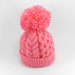 Hand Knitted Baby Hat with Pom Pom - Pink, 1 - 2 years