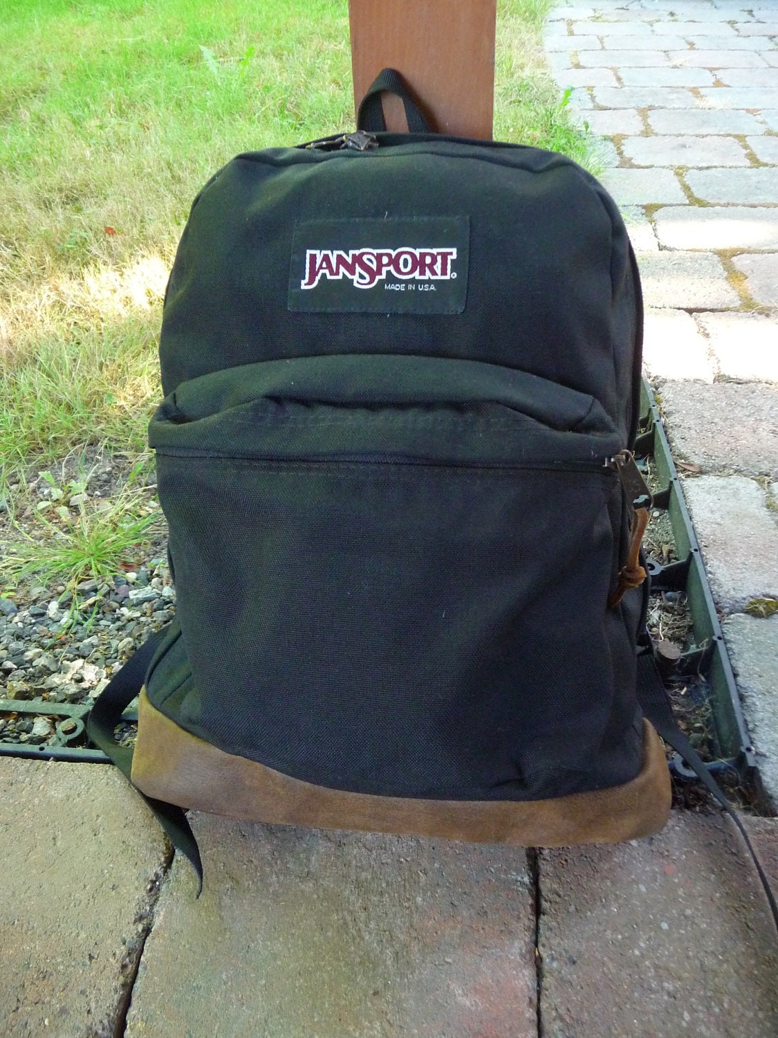 Vintage Backpack Jansport Leather Bottom Back Pack USA