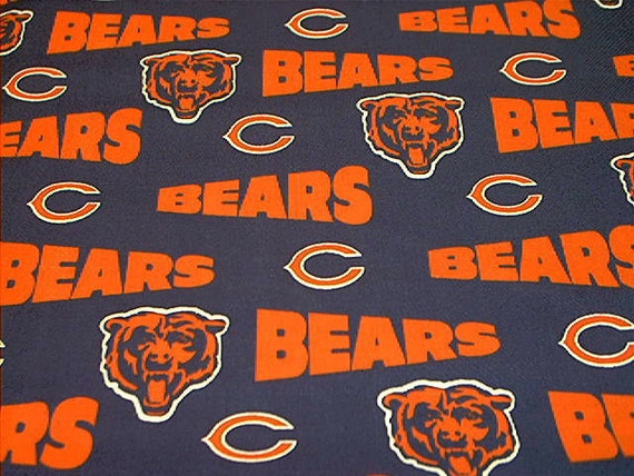 Cotton novelty fabric Chicago Bears by Fabric by TheFabricVineyard