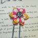 Bookmark Jumbo Bookmark Jumbo Paperclip Kanzashi Flower Pink Apricot Cream With A Crystal Button Center
