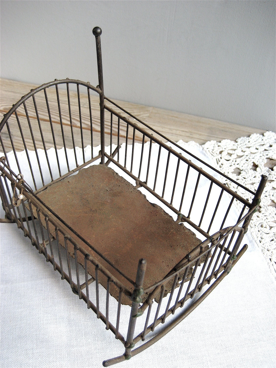 Vintage Metal Baby Cradle