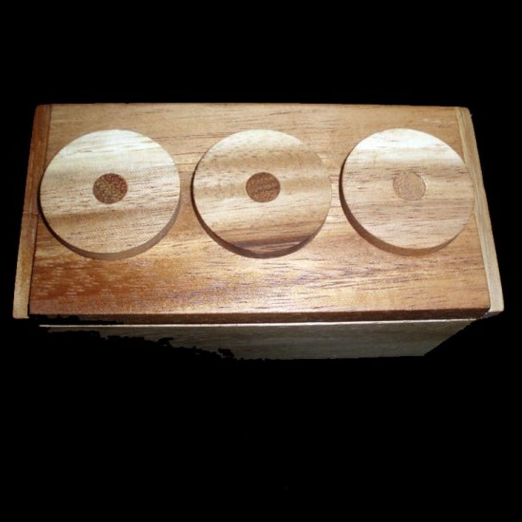 3 Wheel Combo Wood Puzzle Box