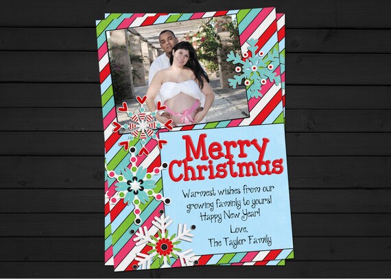 Holly Candy Canes Peace Joy Love Christmas Card digital file YOU-PRINT Il_570xn