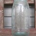 Antique Blue Hero Cross quart mason jar hand blown