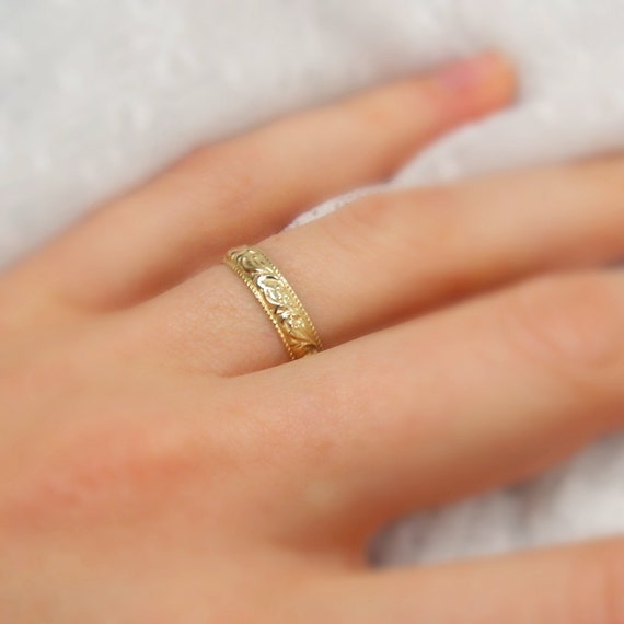 Moroccan gold wedding ring floral design ring or wedding by MayaOr