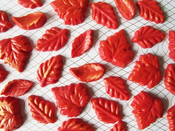 12 Chocolate Leaves: Fire Autumn Il_570xn