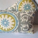13X20 Suzani Decorative Accent Lumbar Pillows Aqua/Grey/Citrine