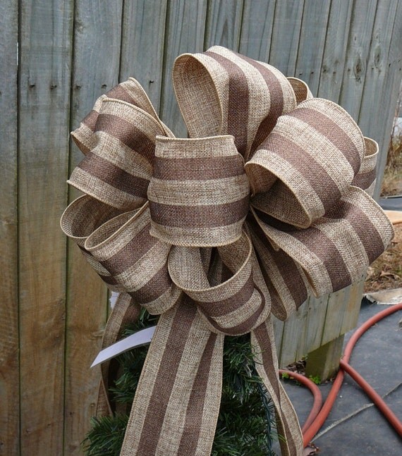 Christmas Tree Topper Burlap Colored Tree Top Bow Faux
