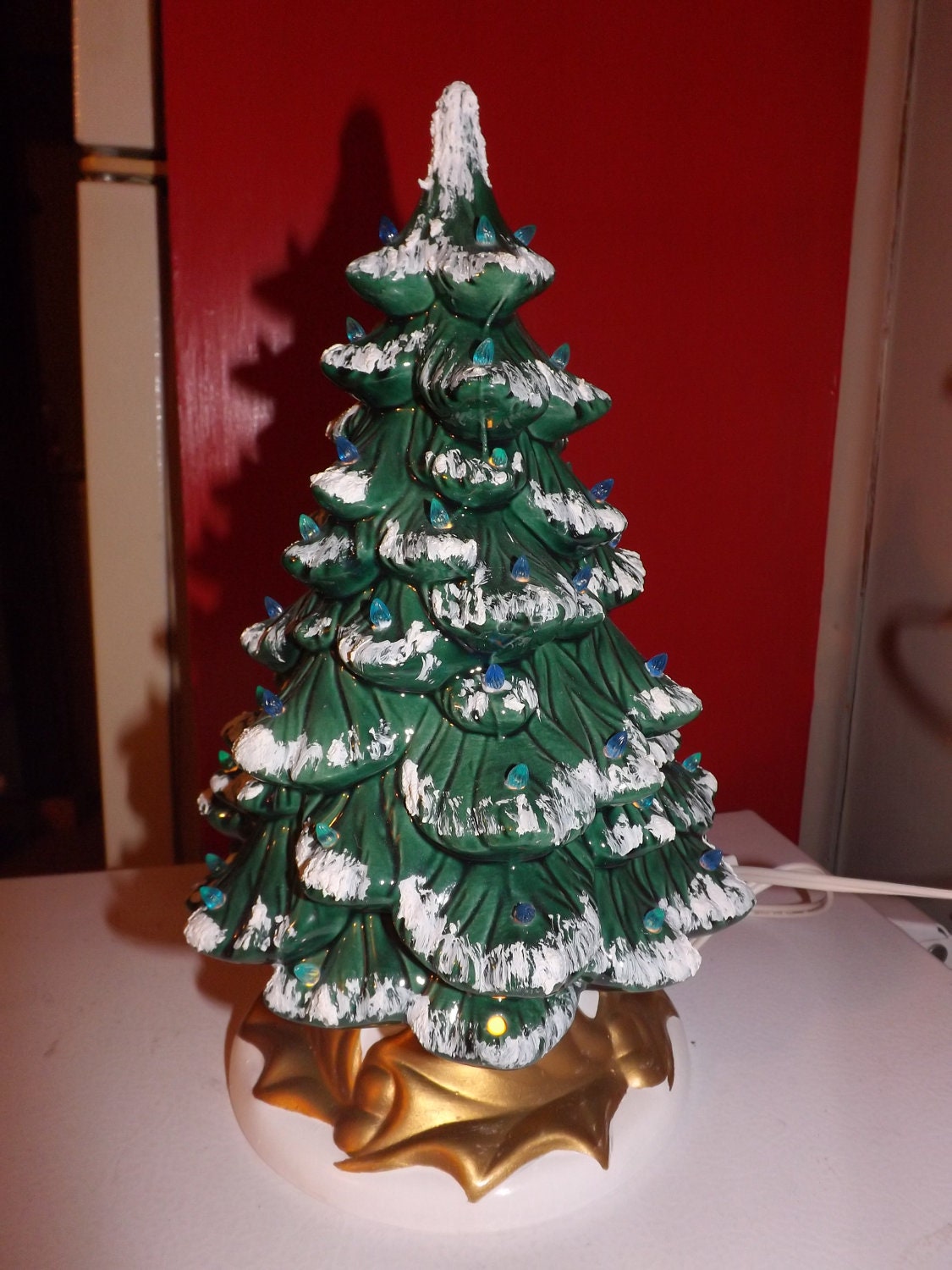 ceramic christmas tree with lighted base ceramic christmas tree with lighted base