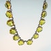 Art Deco Citrine Crystal Necklace Canary Yellow Open Back Sterling Fine Chain 1940s Jewelry