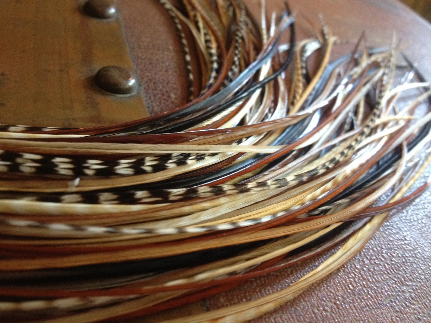 XL Feather Hair Extensions Natural Brown Glory Bundle Very