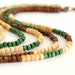 Multi Strand Wood Necklace Green Brown Cream OOAK Earthy Tones Nature Forest.