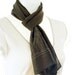 Chiffon Scarf Dark Olive Green Cream Screenprint Antique Lycia Motif Archaeology Ancient