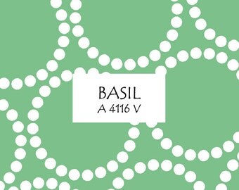 Half Yard Basil Pearl Bracelet, Lizzy House for Andover Fabrics, 100% Cotton Fabric, A 4116 V