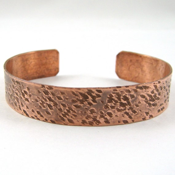 Copper Cuff Bracelet Hammered Texture