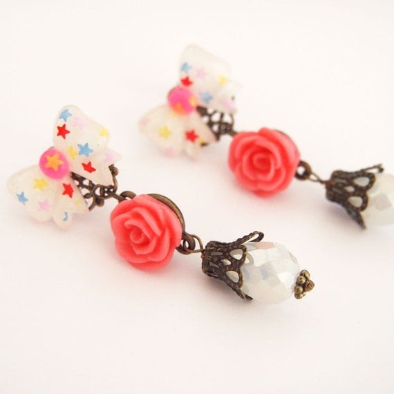 6g 4mm Circus Fantasy Dangle Girly Plugs  Stretched by Glamsquared