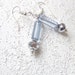 Luminary - beaded earrings in light blue and silver - delicate, shimmer, silver - dangle earrings
