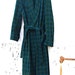 Morning coffee rustic cabin robe men mom grandparent Vintage pendleton blue green wool retro mountain forest wear