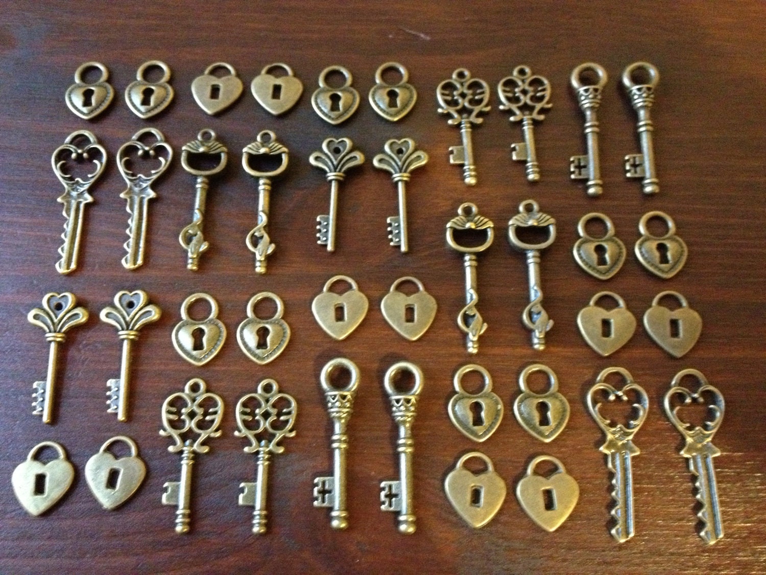 Lock & Key Skeleton Keys and Locks 20 x Antique Bronze