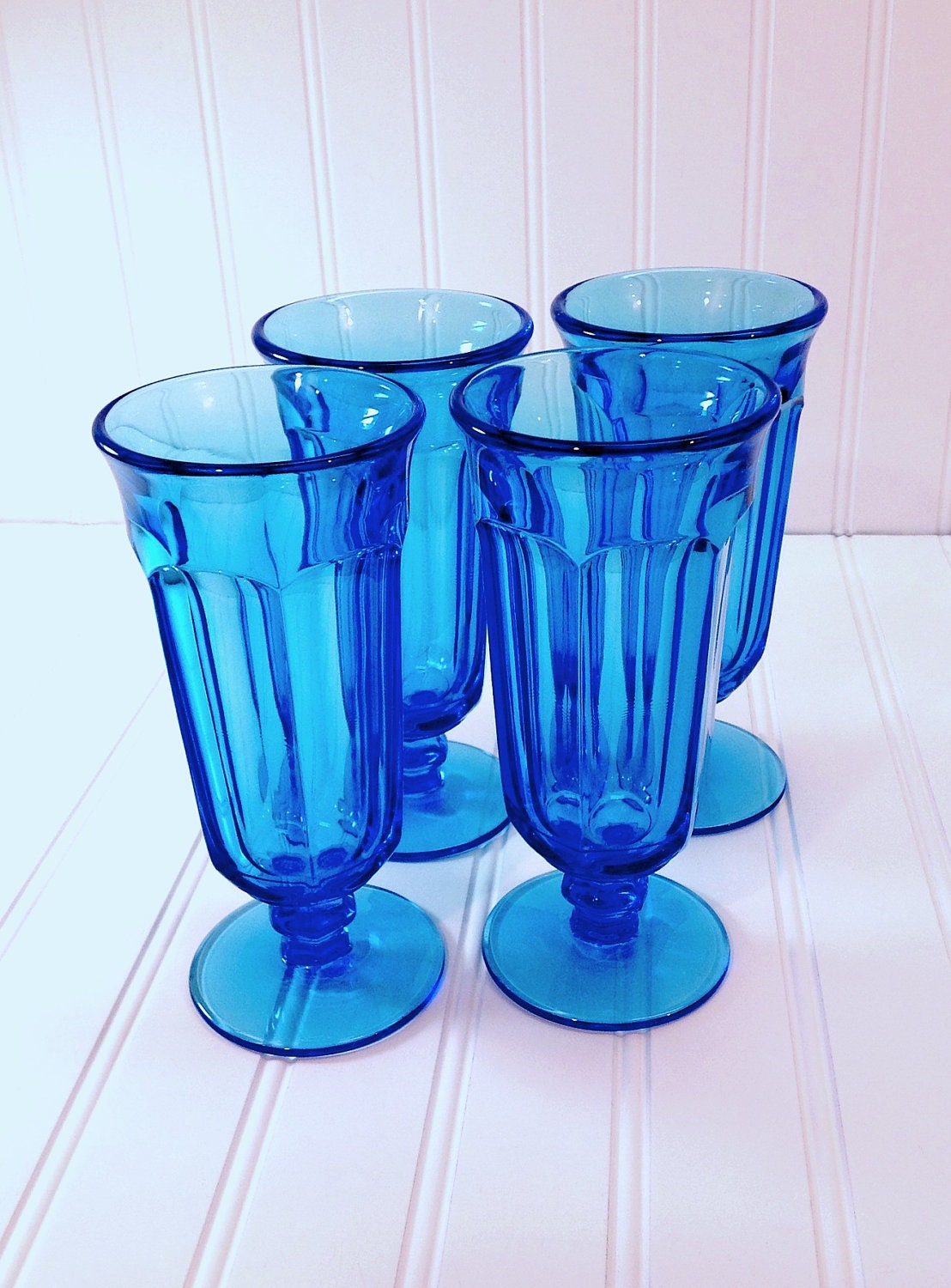 Vintage Imperial Glass Blue Tea Glasses. by AnExcellentVintage
