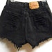 Vintage Levis High Waisted Denim Shorts -Distressed-- -Waist 27.5 inches----Ready to ship