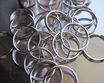 50 Silver split rings/key rings 1.25" diameter