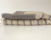 Organic Bamboo Turkish Towel, Peshtemal, beach, bath towel, yoga, spa, hammam, Natural Soft, Elegant Brown Striped, special  gift