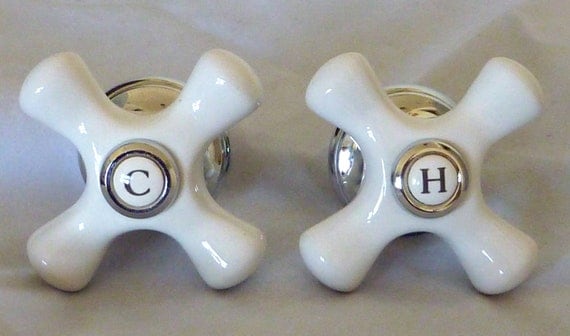 porcelain bathroom sink knobs