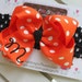Halloween Bow and Headband --- large Orange and white polka dot bow with black inital and headband --- you choose initial -- for baby girls