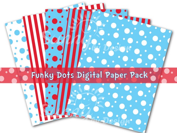 Funky Dots (instant download) Digital Paper Pack Il_570xn