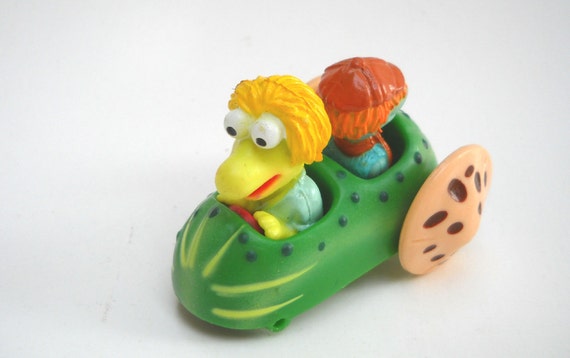 1980s Fraggle Rock Toy Wembley And Boober In Cucumber Car