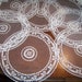 8 Pc Lot round gauze doilies, plate protector, Shabby cottage chic doily, white embossed voile, chiffon