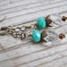 Brass Faceted Czech Glass Dangle Earrings