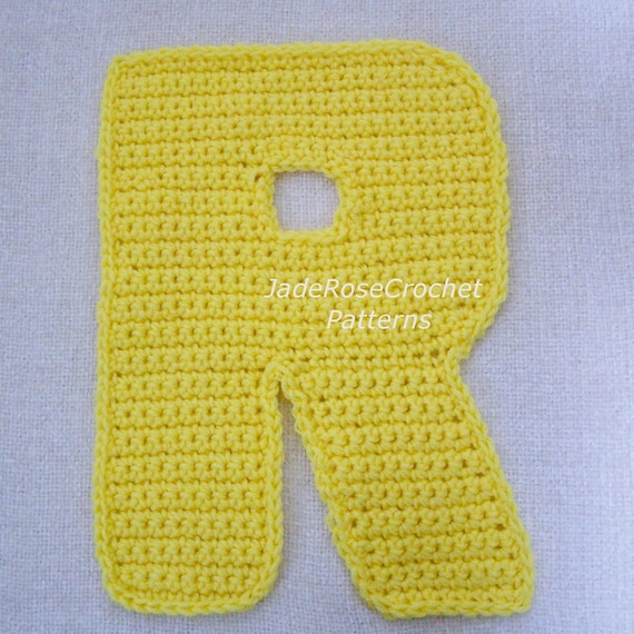 Crochet Letters Pattern R Alphabet Appliques and 3D Accent ...