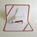 GREETING Card 3D Pop Up GRAND PIANO Home Decoration Origamic Architecture Handmade in White and Bright Shimmery Metallic Champagne Copper