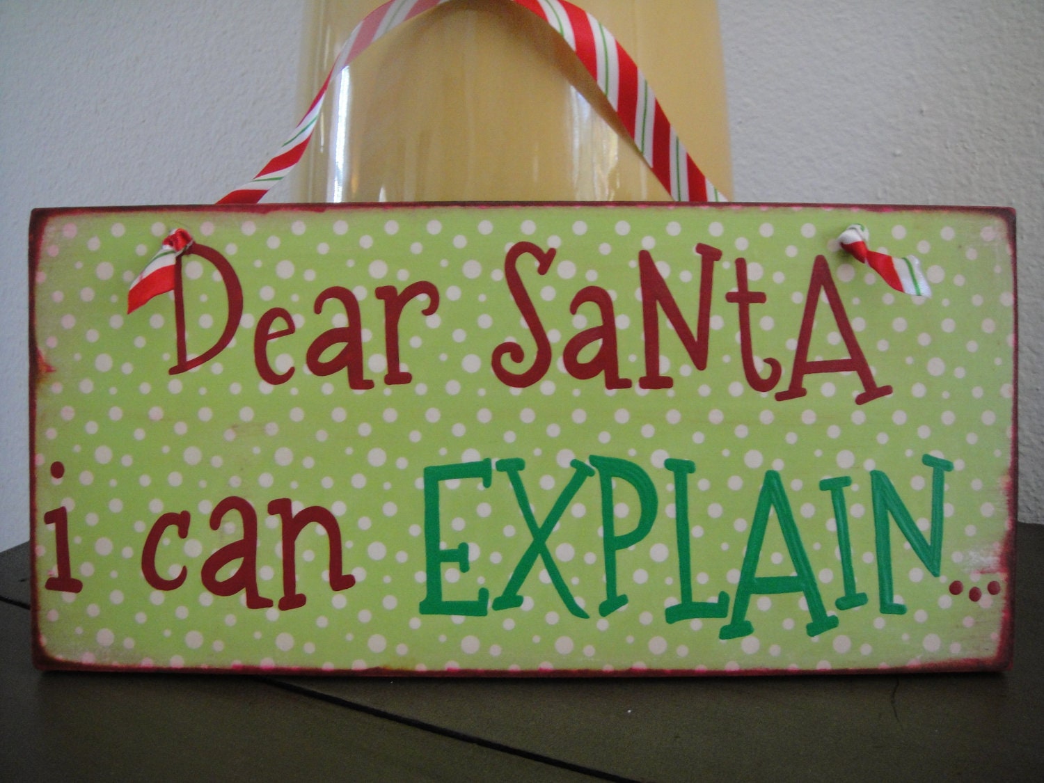 Items similar to Dear SANTA i can EXPLAIN Christmas Holiday Signs, Wall ...