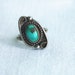Vintage Turquoise Ring Southwestern Unfurled Sterling Silver