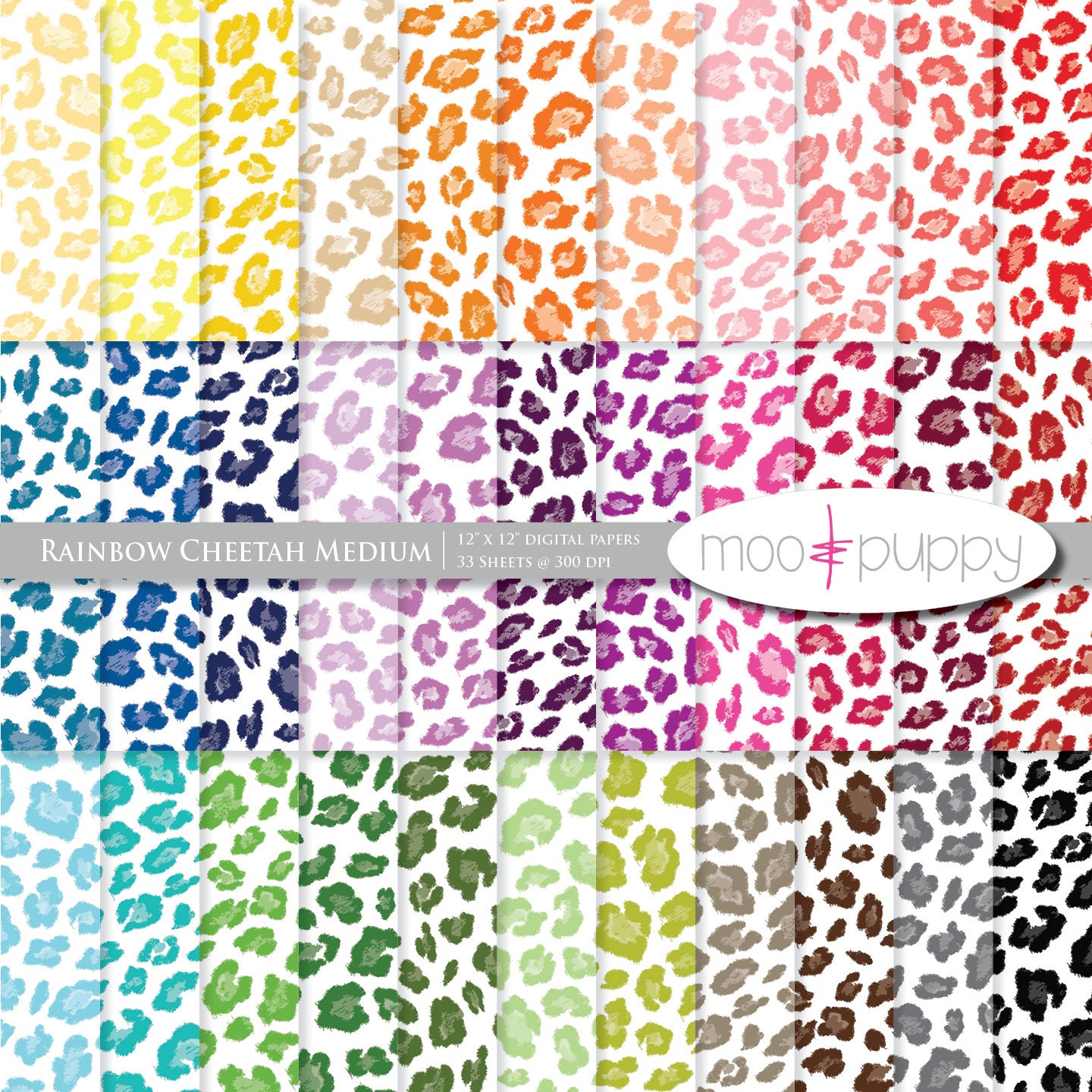 Animal Print Digital Scrapbook Paper Pack by mooandpuppy