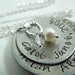 Mothers necklace hand stamped and domed stainless steel