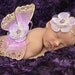Butterfly Wings, Flower Headband, Lavender Lilac, Newborn Photo Prop, Baby Girls, Ready To Ship