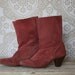 Vintage 1980's Women's Pink Suede Leather Slouch Boots Size 6.5B