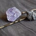 Lepidolite Plate and Pyrite Crystal Bobby Pins