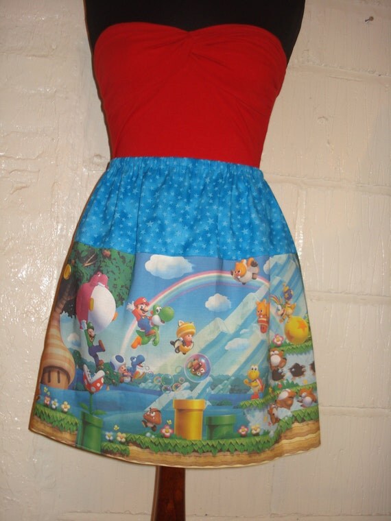 Super Mario Brothers Skirt Retro Gamer Nintendo Skirt