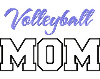 Volleyball Mom Applique Machine Embroidery Design - 3 Sizes